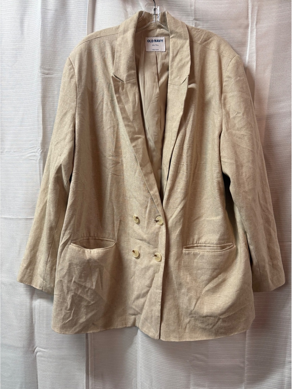 Old Navy XXL Tall Beige Linen Blend Blazer Jacket